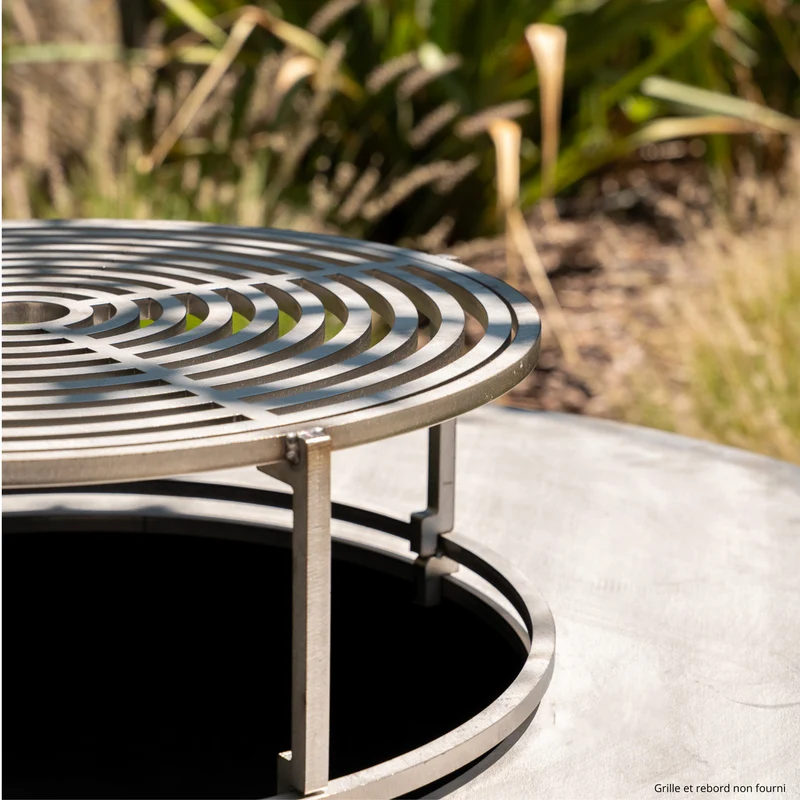 Brasero plancha Ellipse 120 thermolaqué noir plaque inox