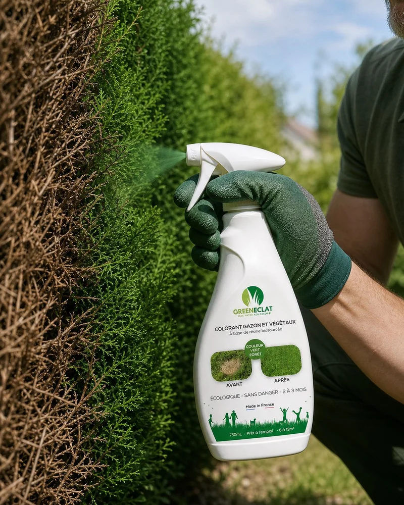 Colorant naturel gazon et thuyas vert forêt - résultat immédiat - 750ml + 5 recharges
