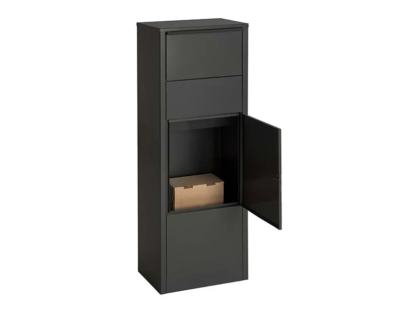 Boîte aux lettres pour paquets verticale Hannovre noire mate