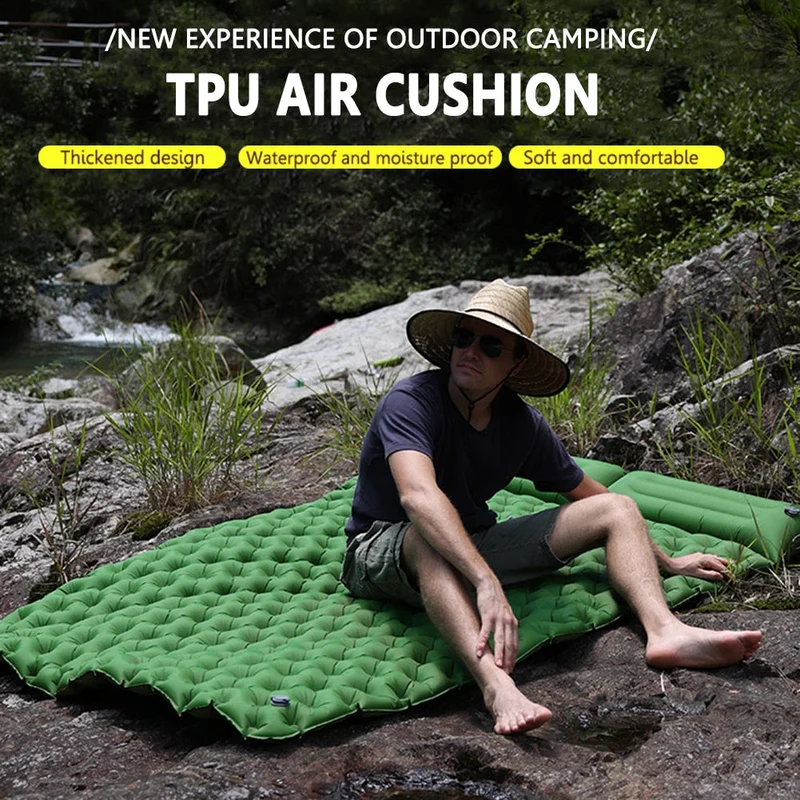 Matelas pneumatique matelas gonflable tapis de Camping Portable Double matelas de couchage lit pliant ultraléger tapis de couchage de voyage
