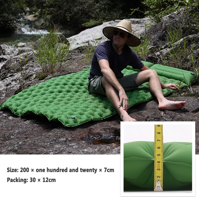 Matelas pneumatique matelas gonflable tapis de Camping Portable Double matelas de couchage lit pliant ultraléger tapis de couchage de voyage