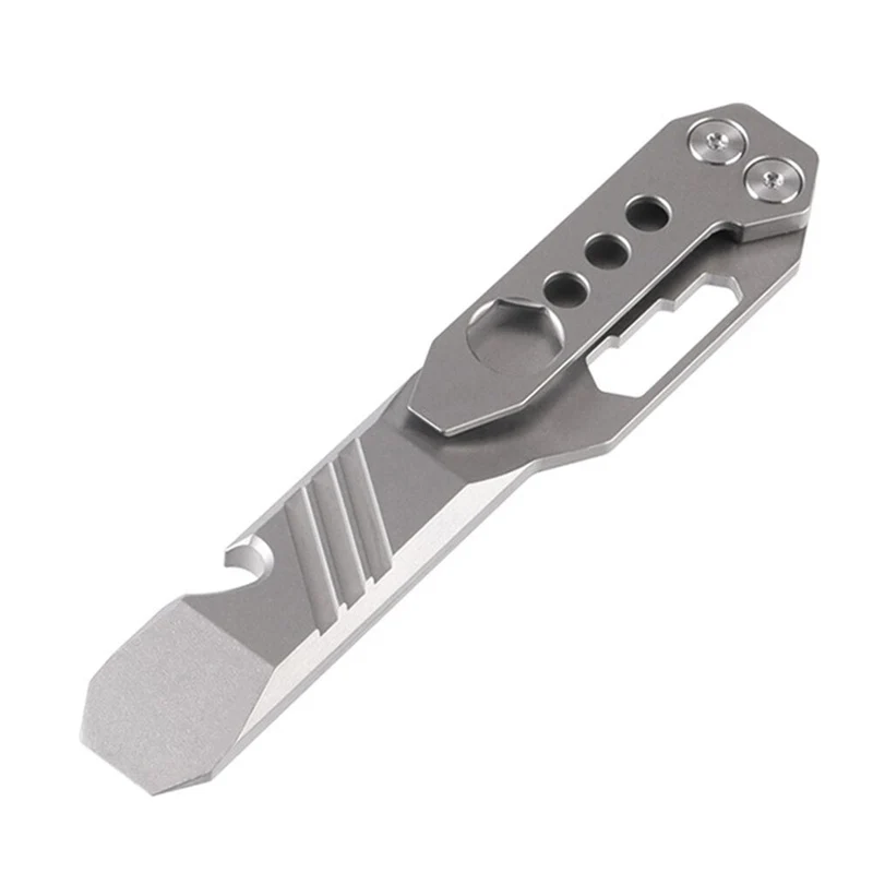 Outil multifonctionnel de survie EDC TC4 en alliage de titane pied-de-biche ouvre-bouteille clé porte-clés pour vis M3 M4 M5 M6