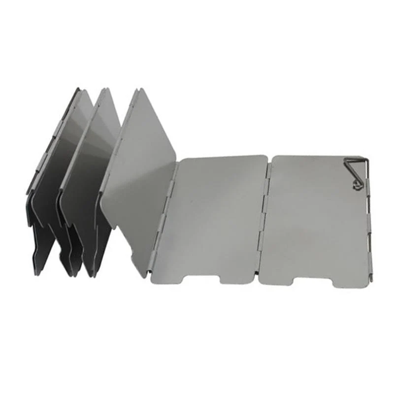 9 assiettes pliable poêle pare-brise Camping en plein air cuisson BBQ cuisinière à gaz en alliage d'aluminium pare-vent bouclier équipement de Camping