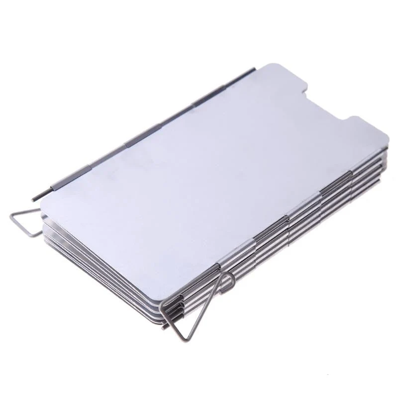9 assiettes pliable poêle pare-brise Camping en plein air cuisson BBQ cuisinière à gaz en alliage d'aluminium pare-vent bouclier équipement de Camping