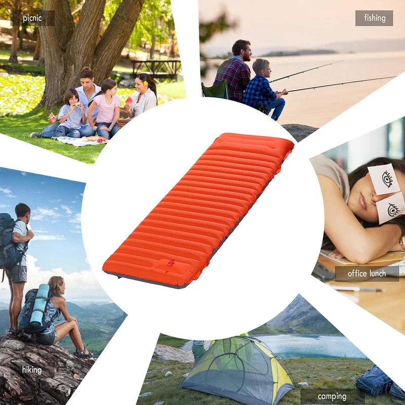 Matelas gonflable de Camping en Nylon TPU pliant Camping matelas de couchage couverture de pique-nique tapis d'air tente coussin de couchage