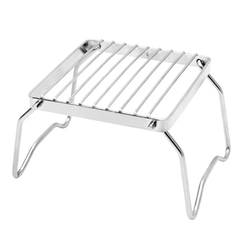 Support de cuisinière à gaz Portable support léger en acier inoxydable Mini support de cuisinière pliable support de support de feu de sac à dos