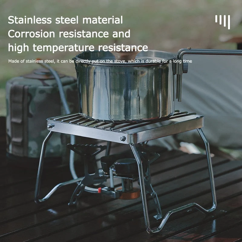Extérieur Portable Pliable Poêle Stand Rack Camping Pot Support De Support Poêles À Gaz Brûleur Support Voyage BBQ Barbecue Accessoires