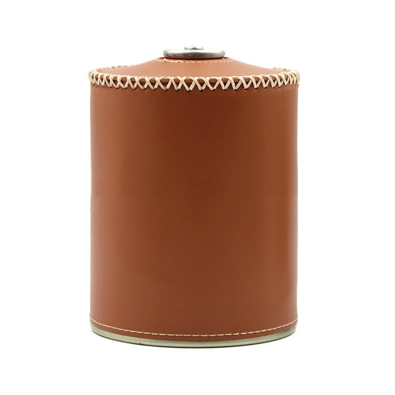 Couvercle de réservoir de gaz en cuir PU rétro extérieur Camping bidon carburant décoratif étui de protection sac de rangement protecteur de réservoir d'essence