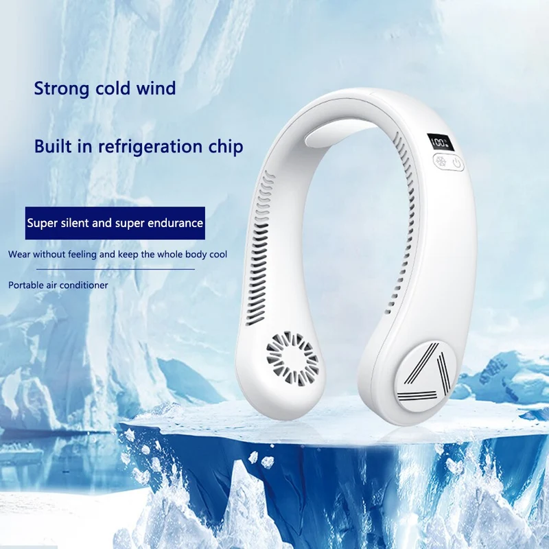 Ventilateur de cou Portable ventilateur électrique sans fil USB Rechargeable Mini ventilador refroidissement ventilateurs muets sans lame pour les Sports de plein air