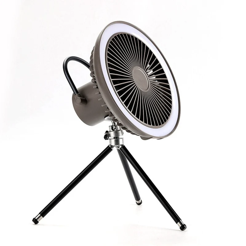 Appareils ménagers multifonctions Support de trépied de bureau rechargeable par USB Ventilateur de refroidissement avec veilleuse Ventilateur de plafond de camping en plein air