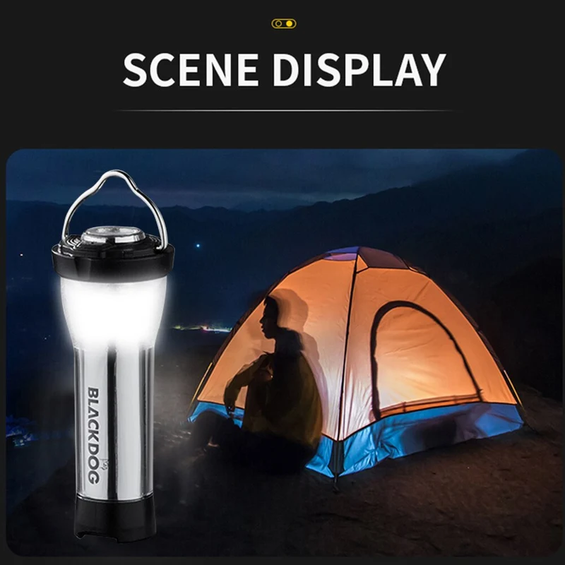Lampe de poche Camping Lumière Extérieure Portable Camping Lumières Trois Modes USB Charge Lampe IPX4 Hydrofuge extérieur Randonnée Equpmen