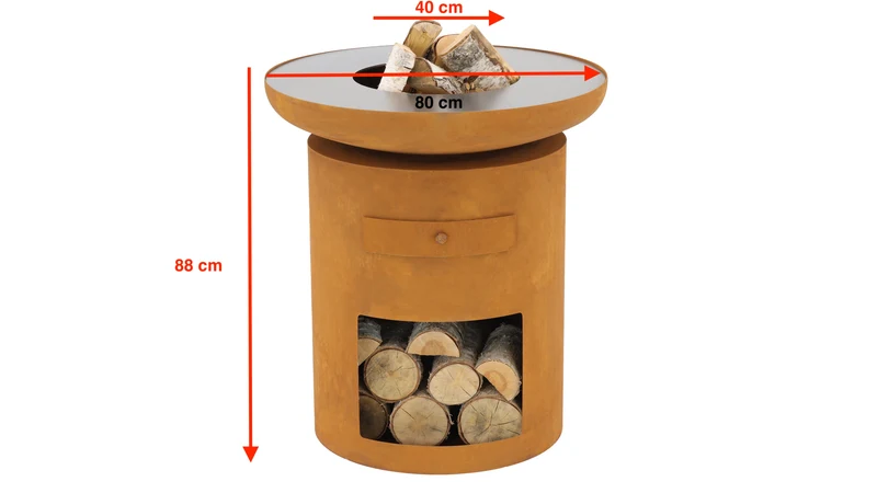 Barbecue brasero plancha 80 cm Sioux oxydé