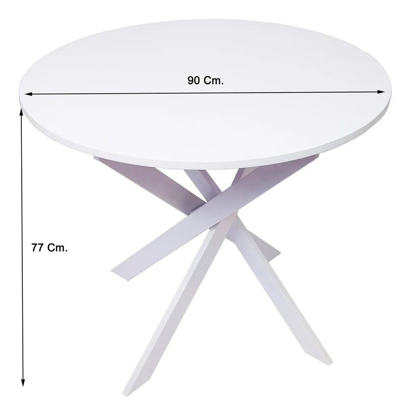 Table à manger ronde fixe ZEN Blanche