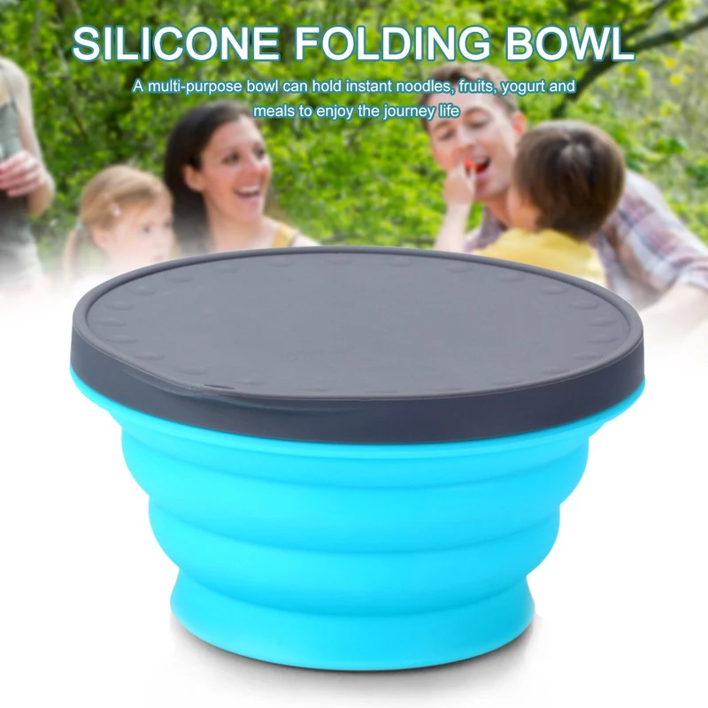 720 ML Portable Silicone Bols D'eau Boîte À Lunch avec Couvercle pour Voyage Pliable En Plein Air Pique-Nique Pliant Salade De Fruits Plat