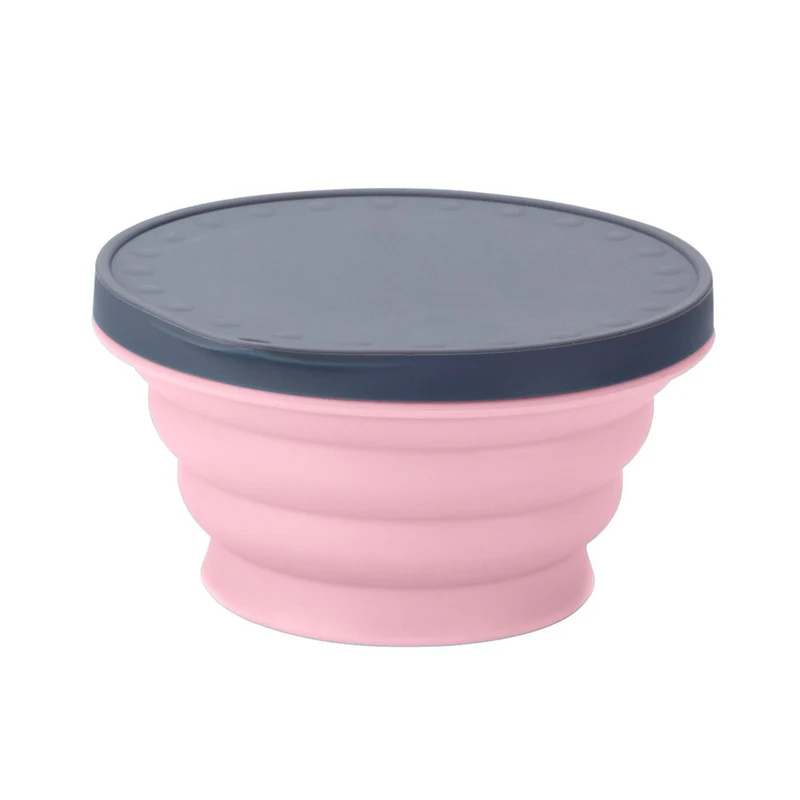 720 ML Portable Silicone Bols D'eau Boîte À Lunch avec Couvercle pour Voyage Pliable En Plein Air Pique-Nique Pliant Salade De Fruits Plat