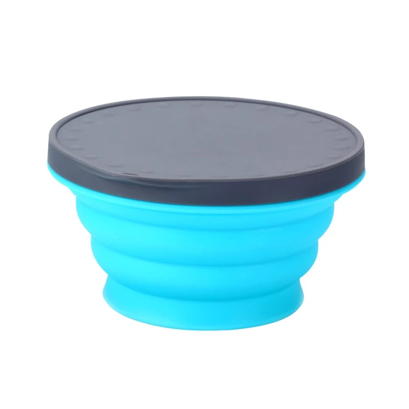 720 ML Portable Silicone Bols D'eau Boîte À Lunch avec Couvercle pour Voyage Pliable En Plein Air Pique-Nique Pliant Salade De Fruits Plat