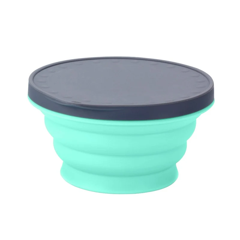 720 ML Portable Silicone Bols D'eau Boîte À Lunch avec Couvercle pour Voyage Pliable En Plein Air Pique-Nique Pliant Salade De Fruits Plat