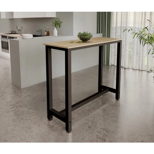 Table haute noire & chêne - 100 X 120 cm - Anivia