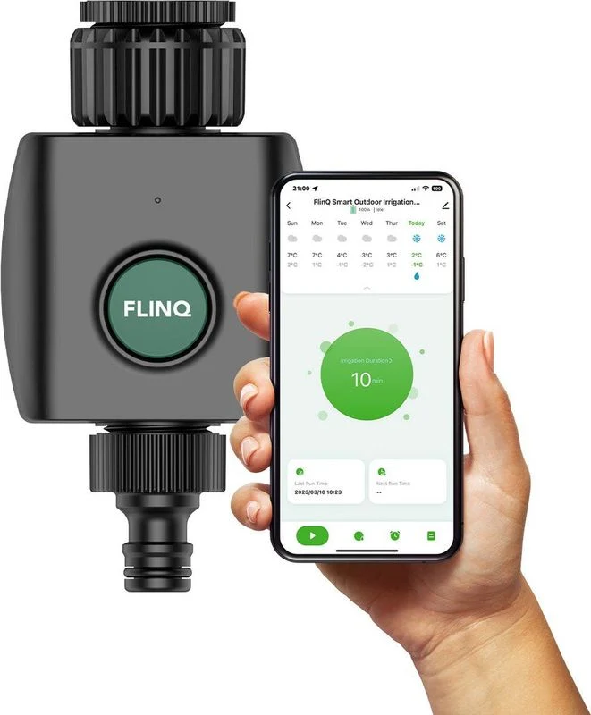 Système d'irrigation Smart FlinQ - Programmateur d'arrosage - Assistant Alexa et Google - Noir