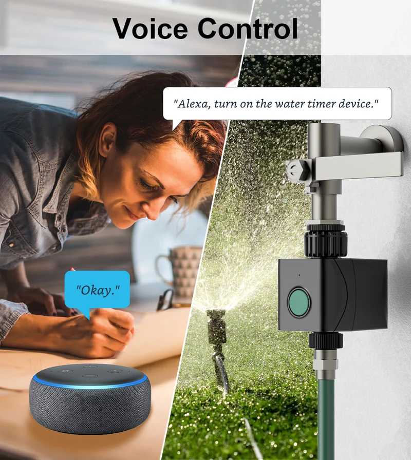 Système d'irrigation Smart FlinQ - Programmateur d'arrosage - Assistant Alexa et Google - Noir