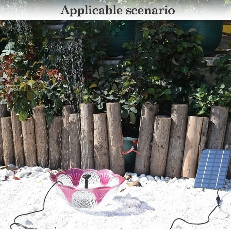 Pompe à eau solaire avec panneau solaire 9V 2W fontaine d'eau piscine étang décoration fontaine solaire bain d'oiseau décoration de jardin cascade