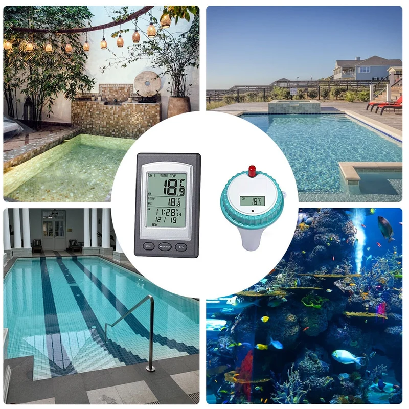 Thermomètre de piscine thermomètre numérique flottant sans fil mesure de température étanche pour aquariums étang à poissons Spa