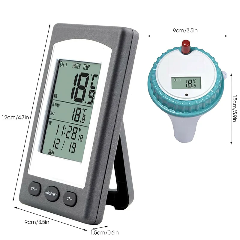 Thermomètre de piscine thermomètre numérique flottant sans fil mesure de température étanche pour aquariums étang à poissons Spa
