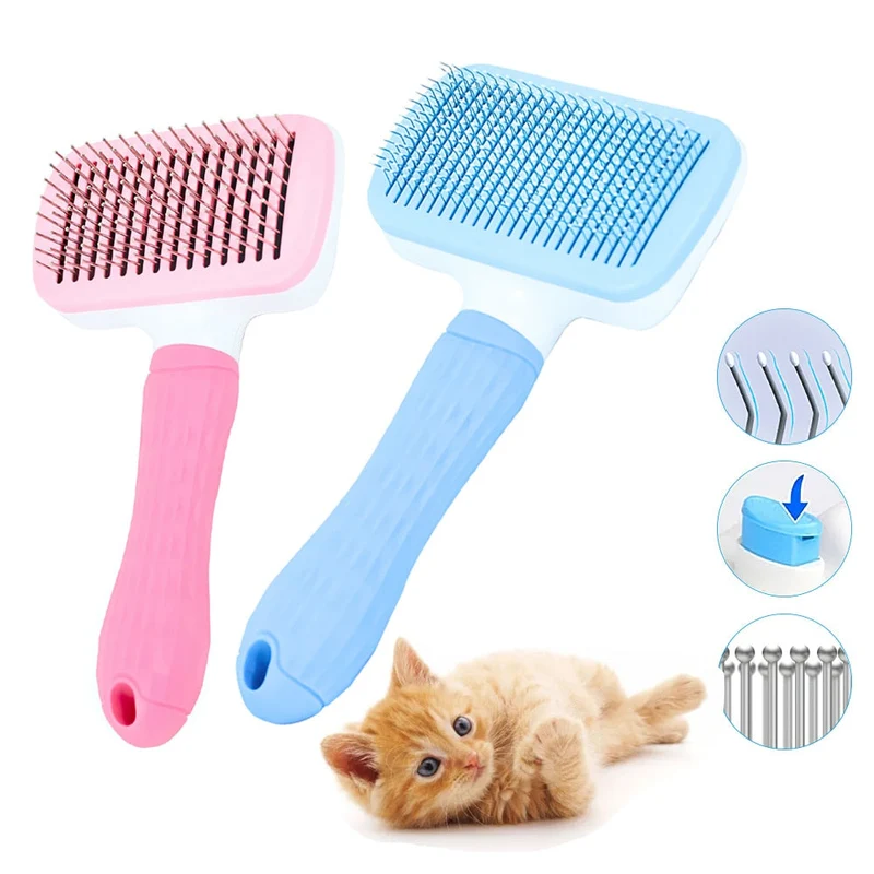 Peigne pour chat brosse pour chien épilateur pour animaux de compagnie pour animaux de compagnie enlève le sous-poil cheveux emmêlés toilettage chiens accessoires fournitures de nettoyage outils pour cheveux