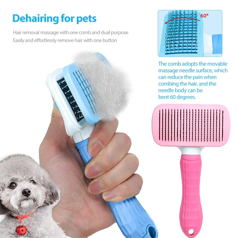 Peigne pour chat brosse pour chien épilateur pour animaux de compagnie pour animaux de compagnie enlève le sous-poil cheveux emmêlés toilettage chiens accessoires fournitures de nettoyage outils pour cheveux
