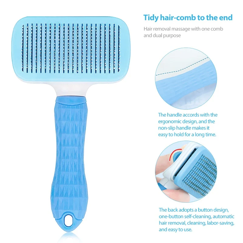 Peigne pour chat brosse pour chien épilateur pour animaux de compagnie pour animaux de compagnie enlève le sous-poil cheveux emmêlés toilettage chiens accessoires fournitures de nettoyage outils pour cheveux