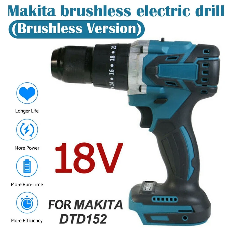 18V électrique sans fil sans balais perceuse visseuse tournevis outil électrique Rechargeable tournevis alimentation sans fil pour batterie Makita