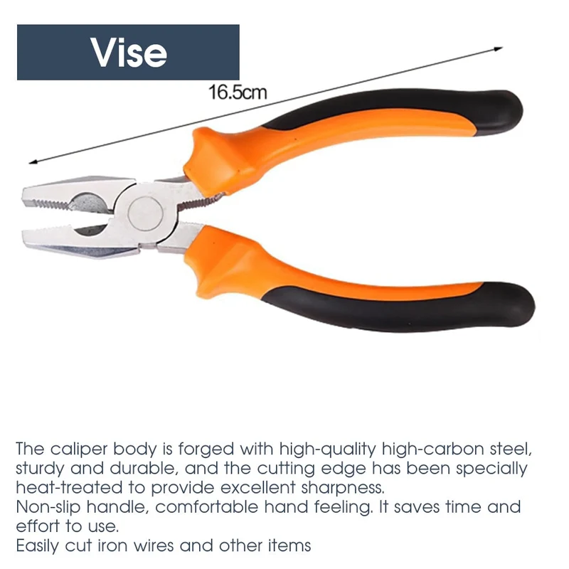 18 pièces outils à main Kit multi-outils ensemble d'outils de réparation domestique tournevis clé pince coupante marteau de sécurité ciseaux lampe de poche