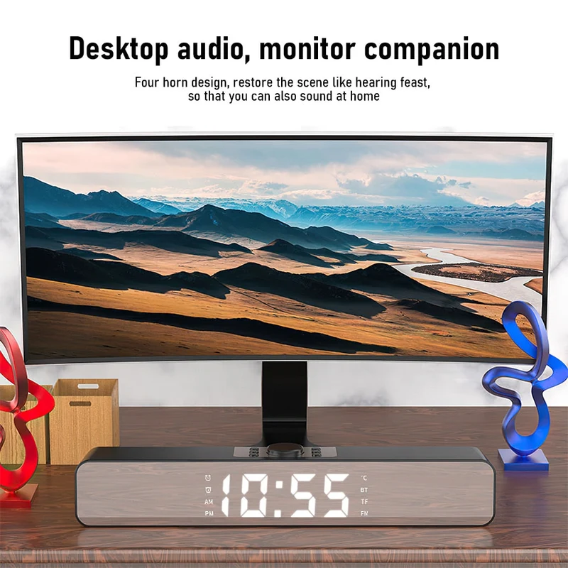 LED TV barre de son réveil Home cinéma Portable colonne sans fil Bluetooth haut-parleur Surround Subwoofer pour ordinateur TV haut-parleur