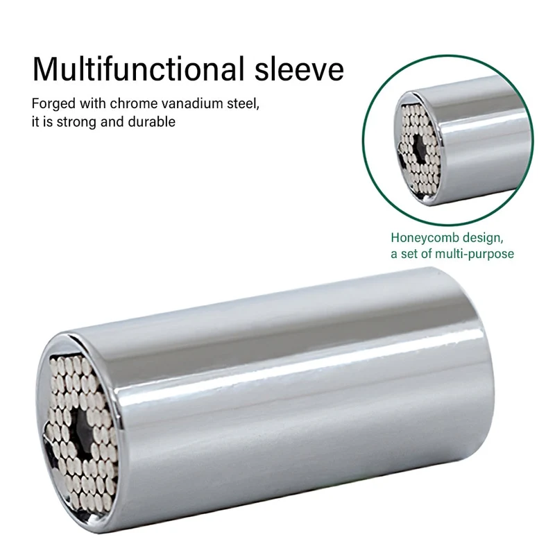 Clé dynamométrique universelle Socket Sleeve Head Set 7-19mm Outils à main Multifonctionnel Sleeve Ratchet Bushing Spanner Outils de réparation