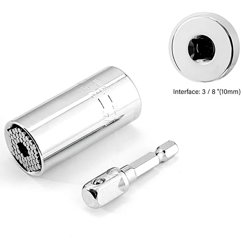 Clé dynamométrique universelle Socket Sleeve Head Set 7-19mm Outils à main Multifonctionnel Sleeve Ratchet Bushing Spanner Outils de réparation