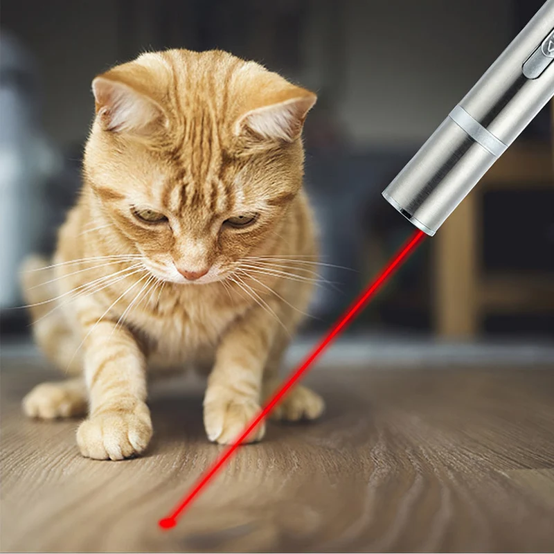 Pointeur Laser pour animaux de compagnie USB Rechargeable rouge Laser lumière UV lampe de poche drôle chat chasseur bâton interactif Laser stylo pointeur chat jouets