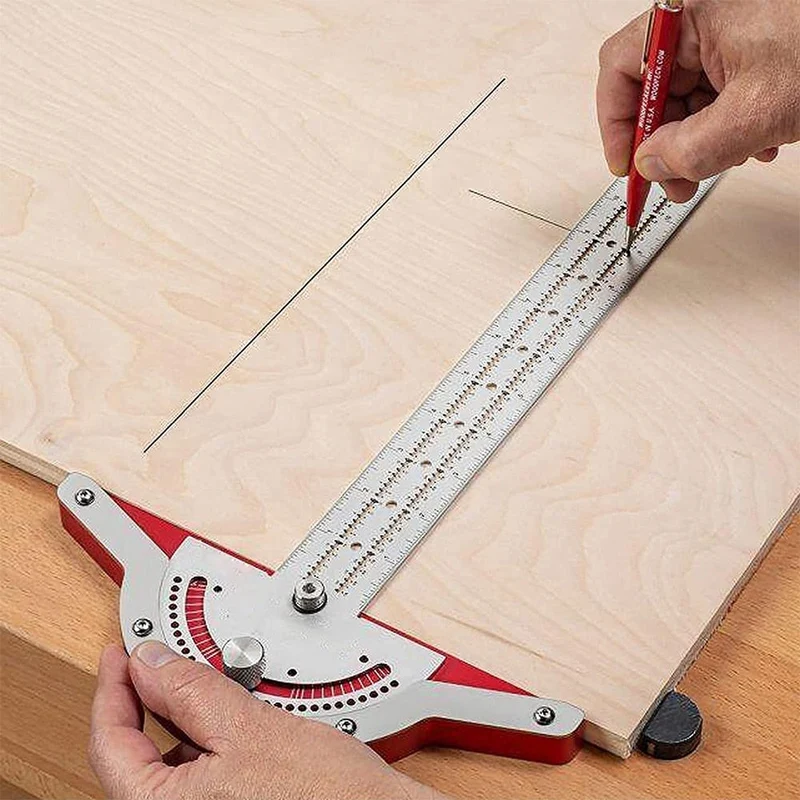Outils de menuiserie Menuisiers Règle de bord 0-70 ° Rapporteur réglable Angle Finder Jauge Instruments de mesure Outil de menuiserie