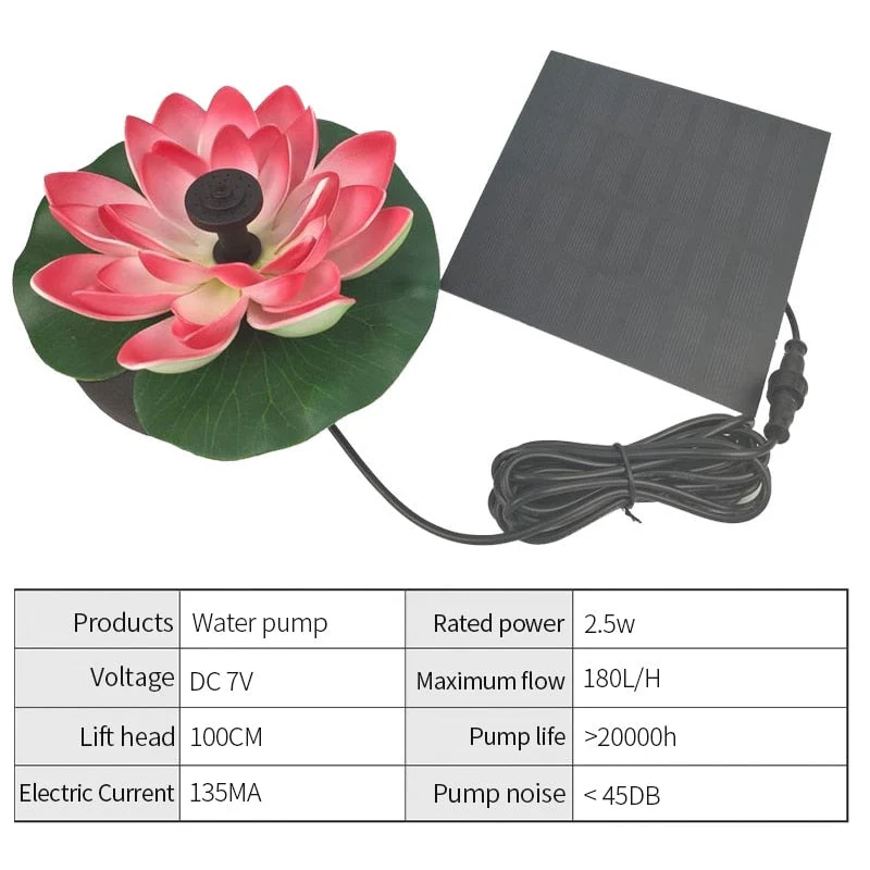 Fontaine solaire pompe à eau solaire avec panneau solaire 7V 2.5W décoration de jardin bain d'oiseau piscine étang Aquarium fontaine d'eau flottante