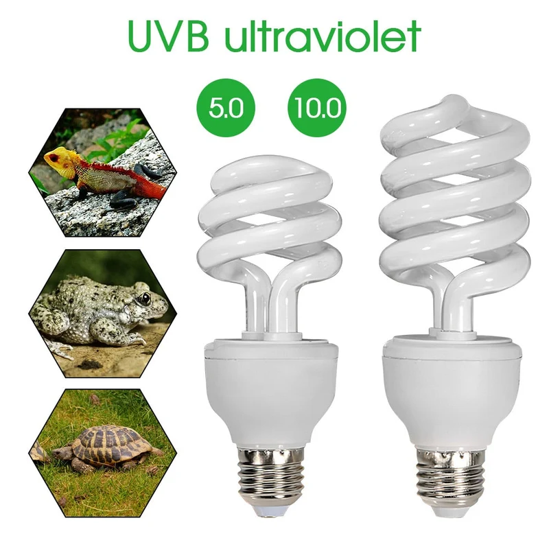 Lampe UV Reptile 5.0 10.0 UVB Lampe Ampoule Tortue Lézard Calcium Chauffage Lumière 220V 13W Pet Lumière pour Lguanas Amphibiens Reptiles