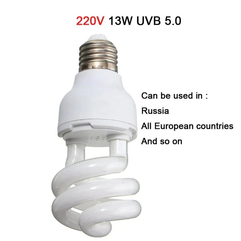 Lampe UV Reptile 5.0 10.0 UVB Lampe Ampoule Tortue Lézard Calcium Chauffage Lumière 220V 13W Pet Lumière pour Lguanas Amphibiens Reptiles
