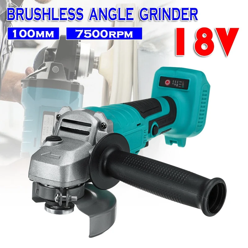 Meuleuse d'angle électrique sans brosse 125/100mm bricolage outil électrique pour le travail du bois 18V 7500 tr/min rectifieuse sans fil pour batterie Makita