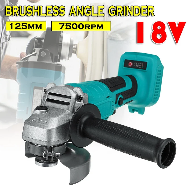 Meuleuse d'angle électrique sans brosse 125/100mm bricolage outil électrique pour le travail du bois 18V 7500 tr/min rectifieuse sans fil pour batterie Makita