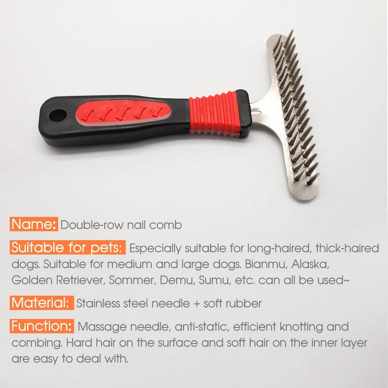 Peigne de toilettage pour animaux de compagnie chat chien fournitures épilation peigne brosse aiguille brosse à cheveux pour animaux de compagnie fourrure démêlage démêlage brosse outil de toilettage