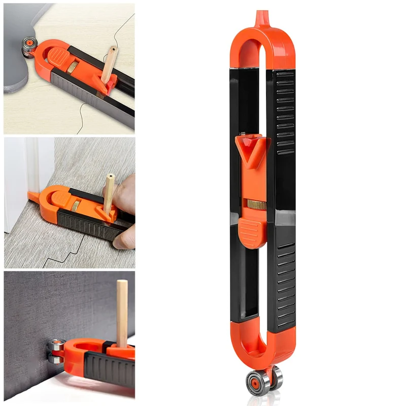 Règle de traçage de profil Jauge de contour de menuiserie Règle de radian irrégulière Outils de travail du bois Jauge de mesure professionnelle avec serrure