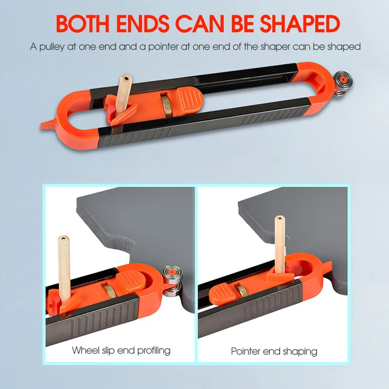 Règle de traçage de profil Jauge de contour de menuiserie Règle de radian irrégulière Outils de travail du bois Jauge de mesure professionnelle avec serrure