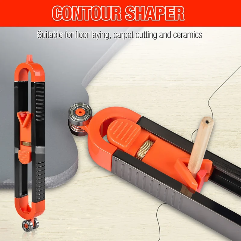 Règle de traçage de profil Jauge de contour de menuiserie Règle de radian irrégulière Outils de travail du bois Jauge de mesure professionnelle avec serrure