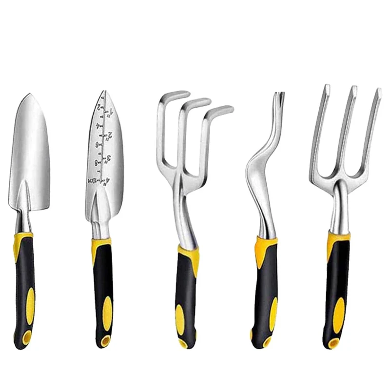 3 pièces/5 pièces outils de jardin en alliage d'aluminium pelle râteau truelle cultivateur pelouse terres agricoles jardinage bonsaï outils trousse d'outils à main