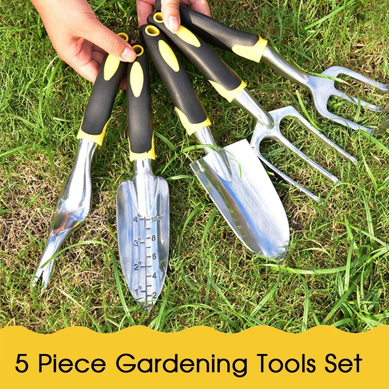 3 pièces/5 pièces outils de jardin en alliage d'aluminium pelle râteau truelle cultivateur pelouse terres agricoles jardinage bonsaï outils trousse d'outils à main