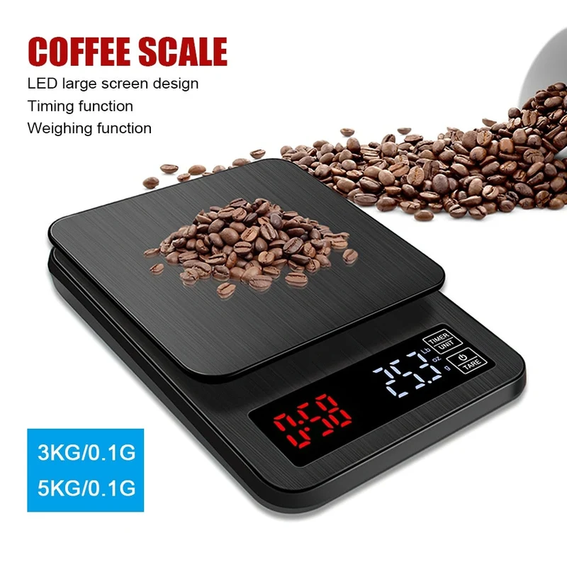 3kg/0.1g 5kg/0.1g balance à café goutte à goutte avec minuterie balance de cuisine numérique électronique Portable affichage LCD balances poids pour café