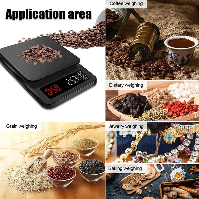 3kg/0.1g 5kg/0.1g balance à café goutte à goutte avec minuterie balance de cuisine numérique électronique Portable affichage LCD balances poids pour café